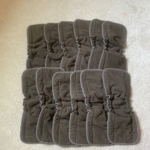 12 Charcoal Bamboo Cloth Pocket Diaper Inserts